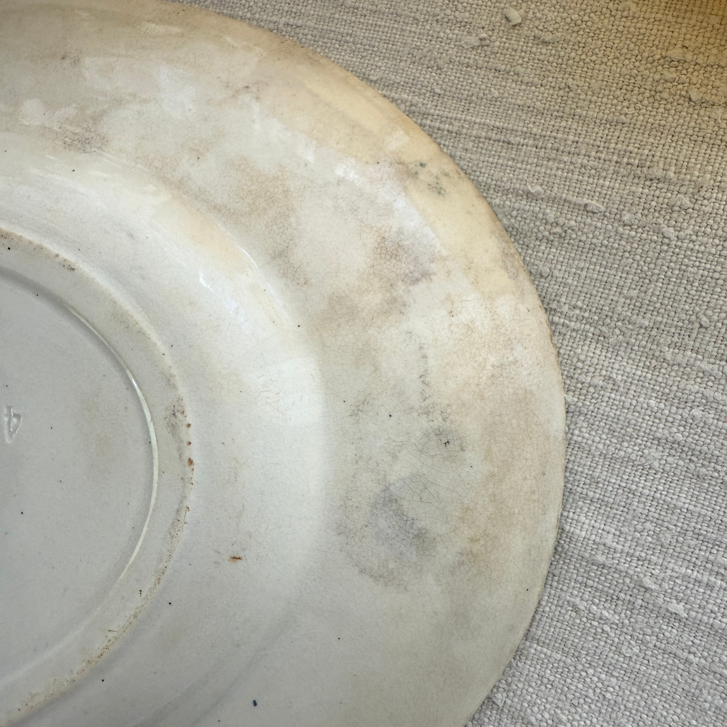 French Antique Oval Plate By Clairefontaine/フランスのクレール