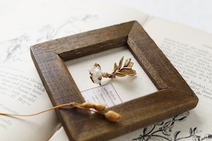 植物標本ブローチ 〜ツルマンネングサと水晶原石