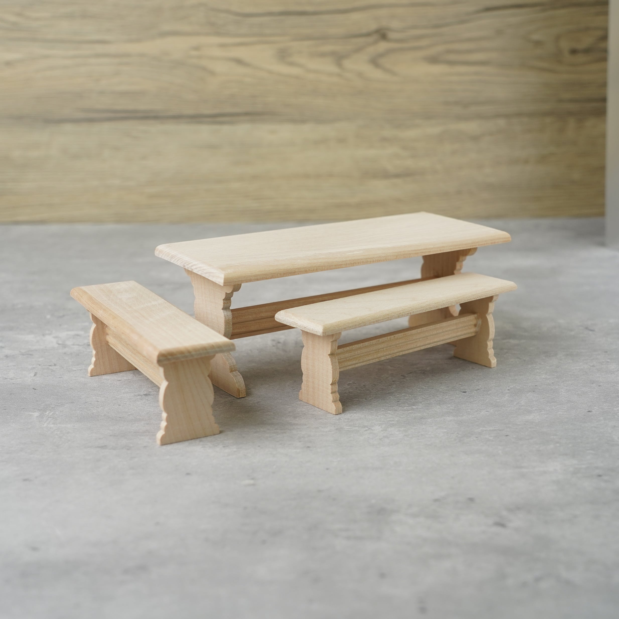 020-30023 ミニチュア家具 table&chair ダイニングテーブル＆ベンチ