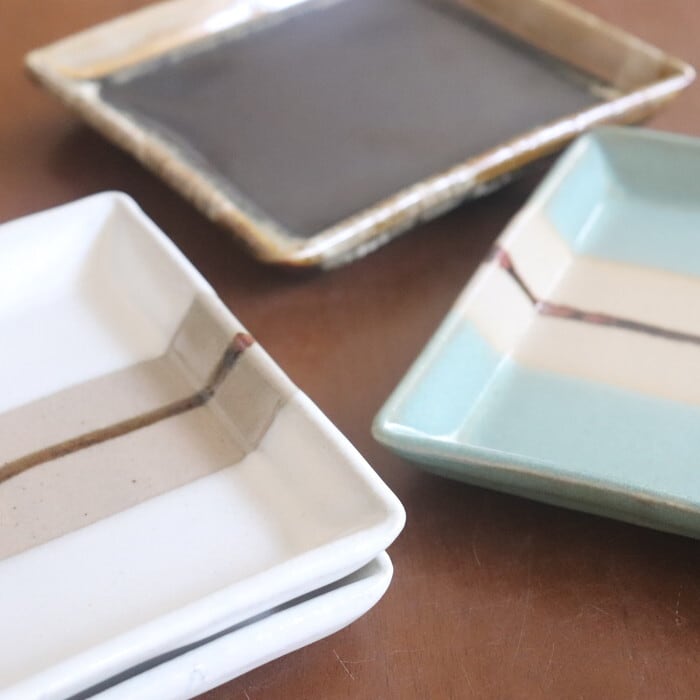 益子焼 健一窯 四角皿 大 Mashiko-yaki Square plate #256 | 和食器の