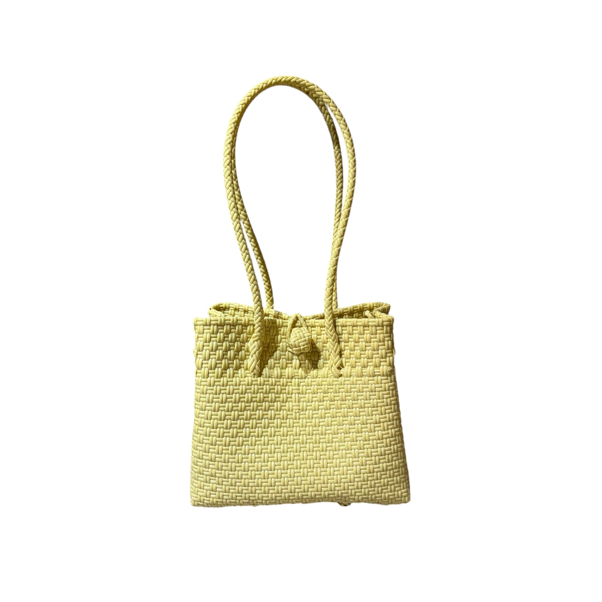 SQUARE TOTE BAG - LEMON / LONG HANDLE / S