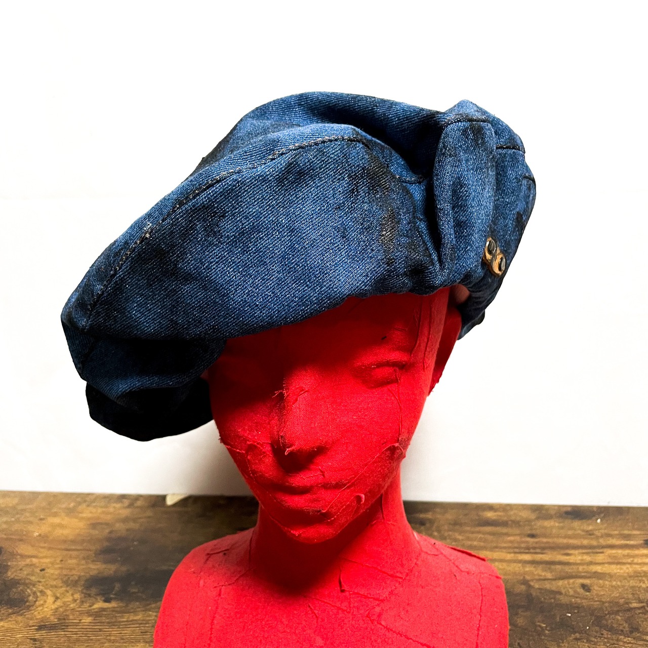 UNFINISHED岡山デニムインクダメージベレー帽