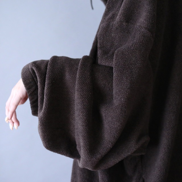 XXXX super wide over silhouette half-zip fleece pullover