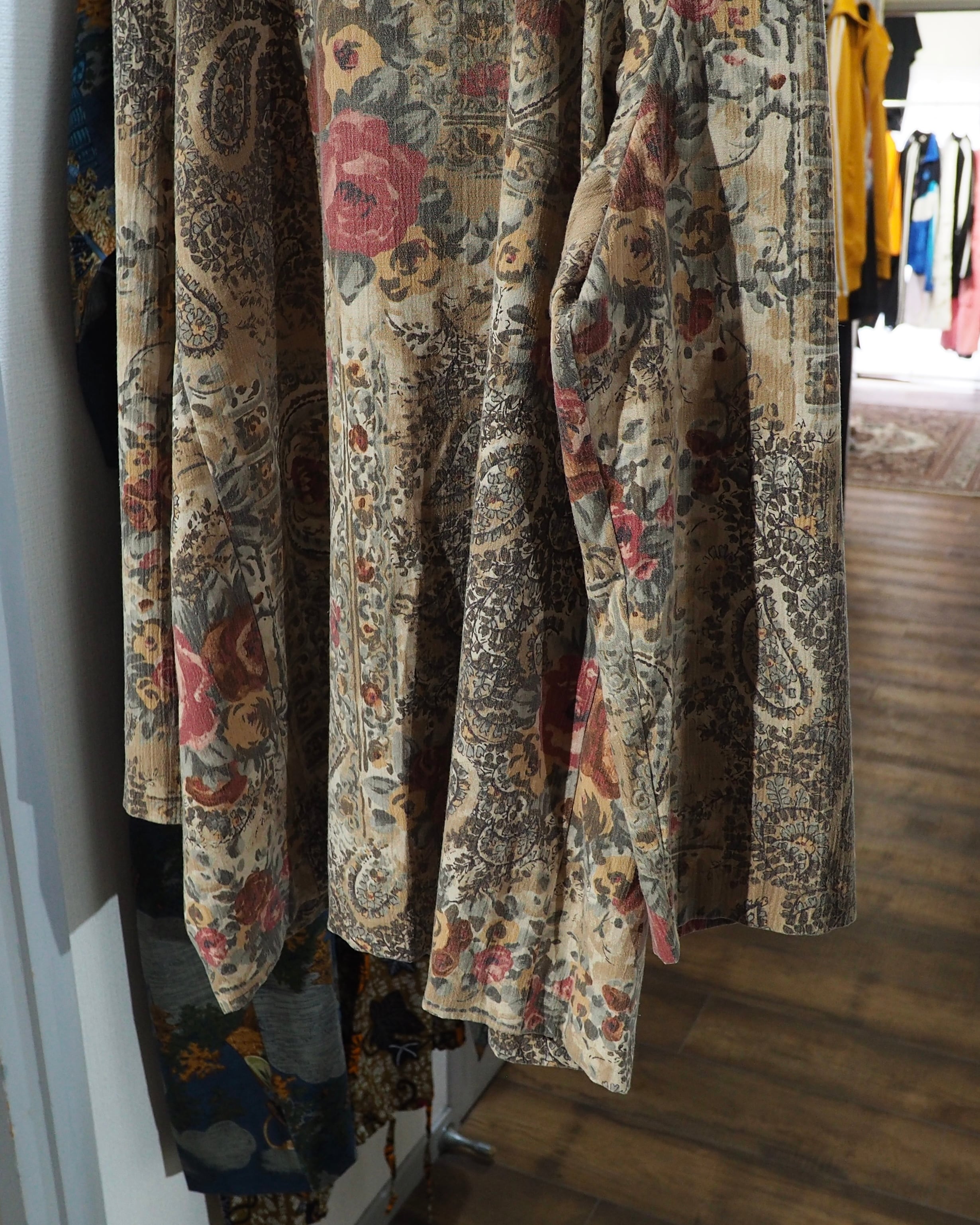 1980 - 90s " Made in USA " Beautiful Flower × paisley pattern vintage No collar jacket