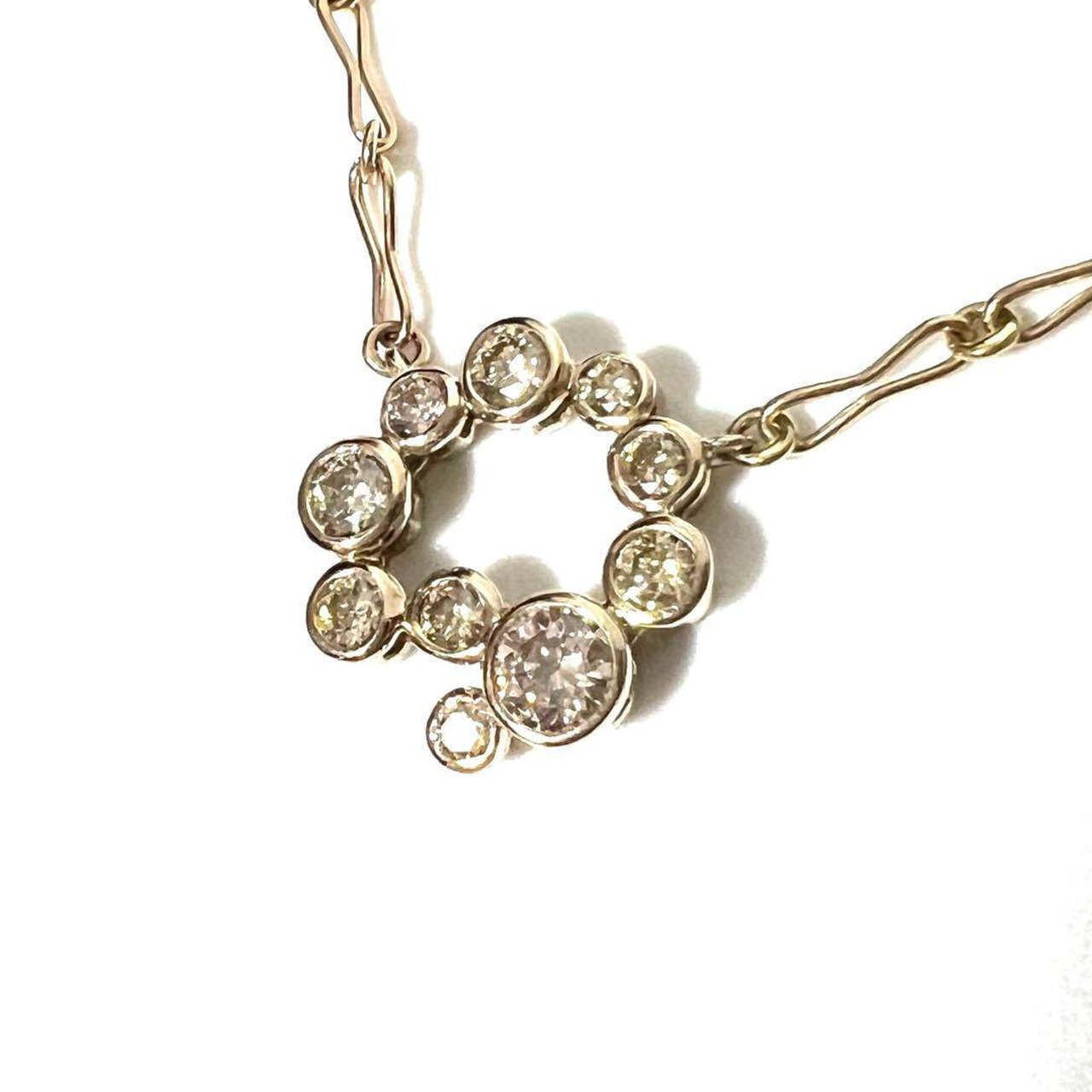 定価45万】カシケイ ベゼル ネックレス ダイヤ 0.65ct ゴールド 柏圭  