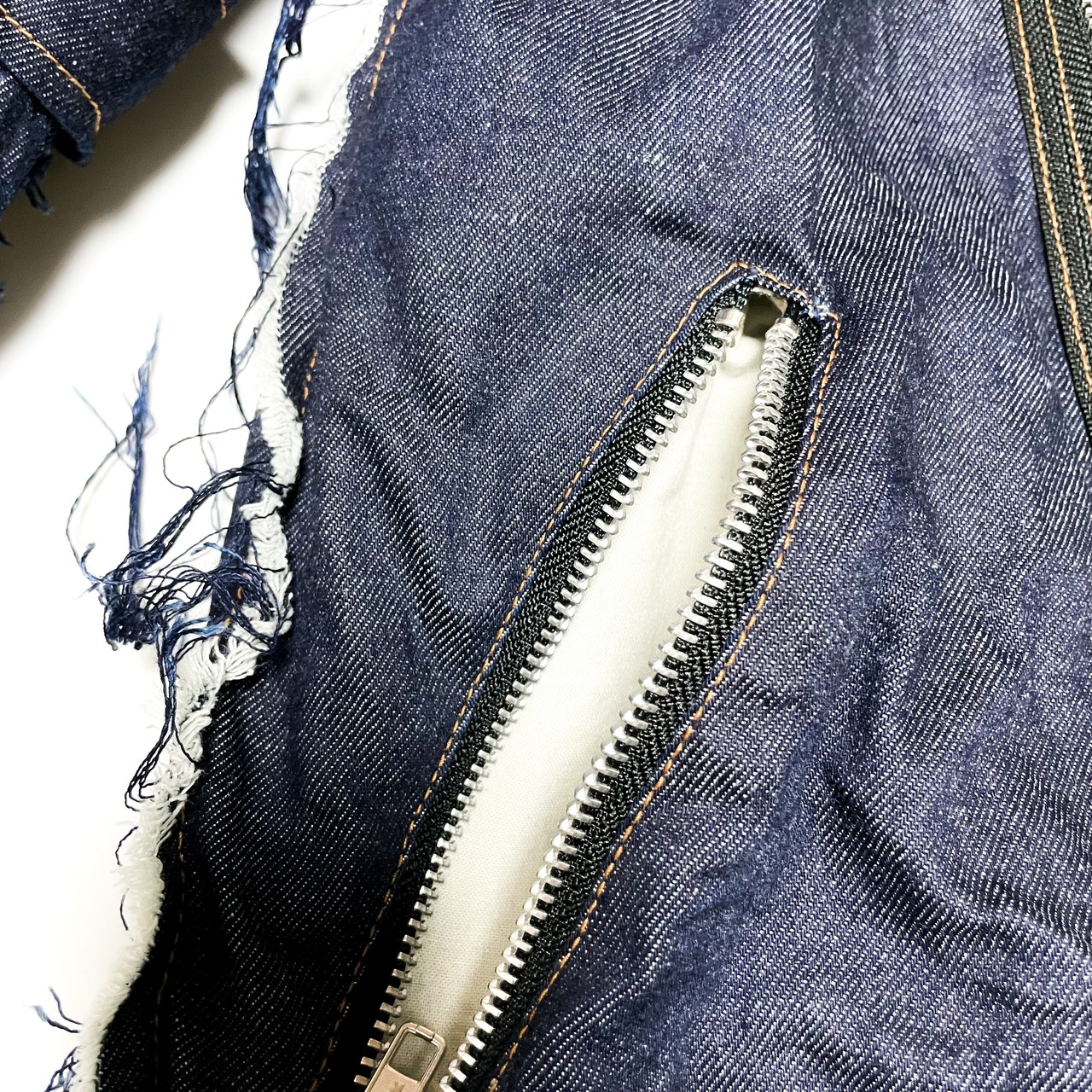 UNFINISHED ボンテージライダースパーカー岡山デニム2023012