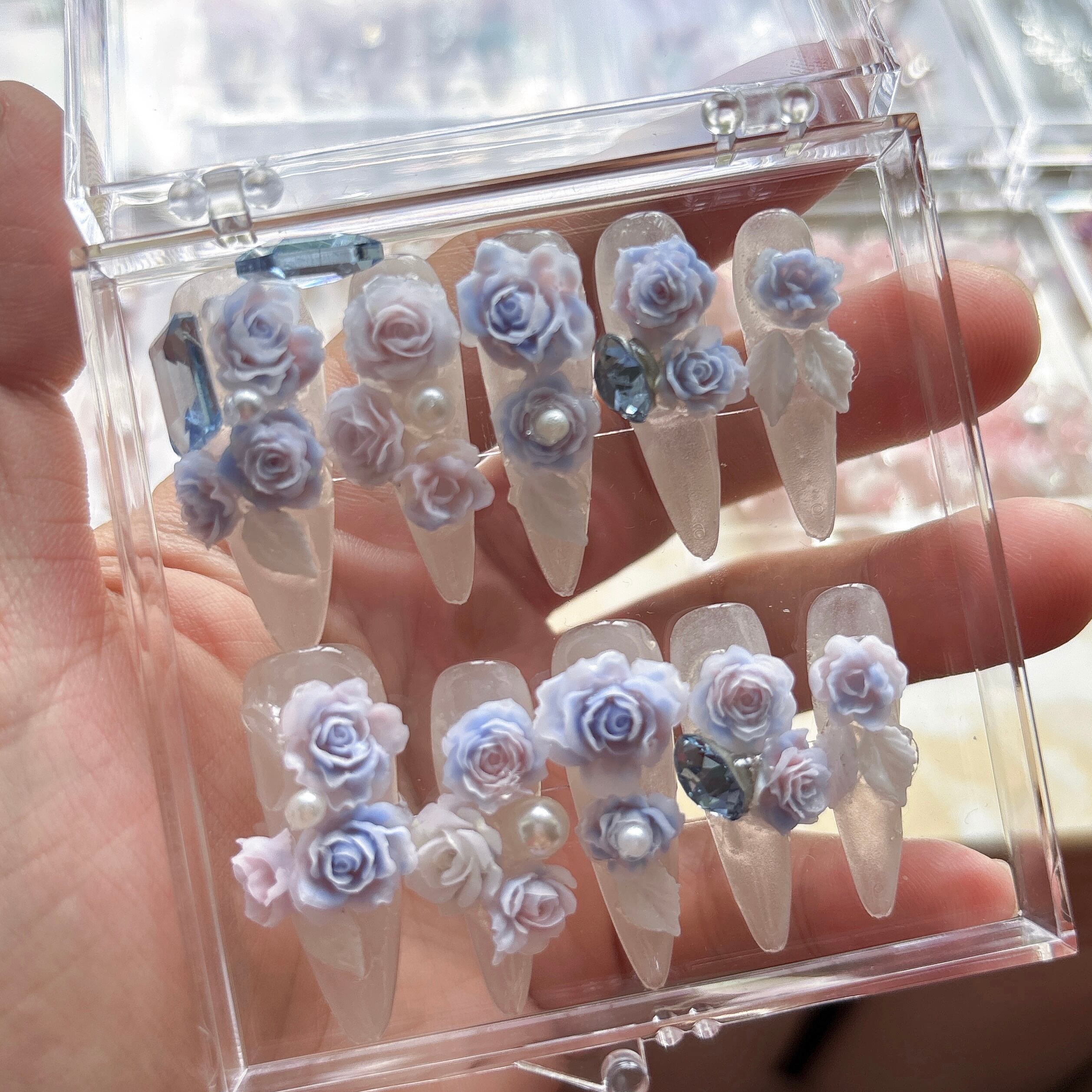 Sサイズ ヴィンテージ風 バラ薔薇 ネイルチップ | candy-handmade-shop