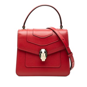 ブルガリ セルペンティ フォーエバー ハンドバッグ チェーンショルダーバッグ 2WAY レッド レザー レディース BVLGARI 【中古】