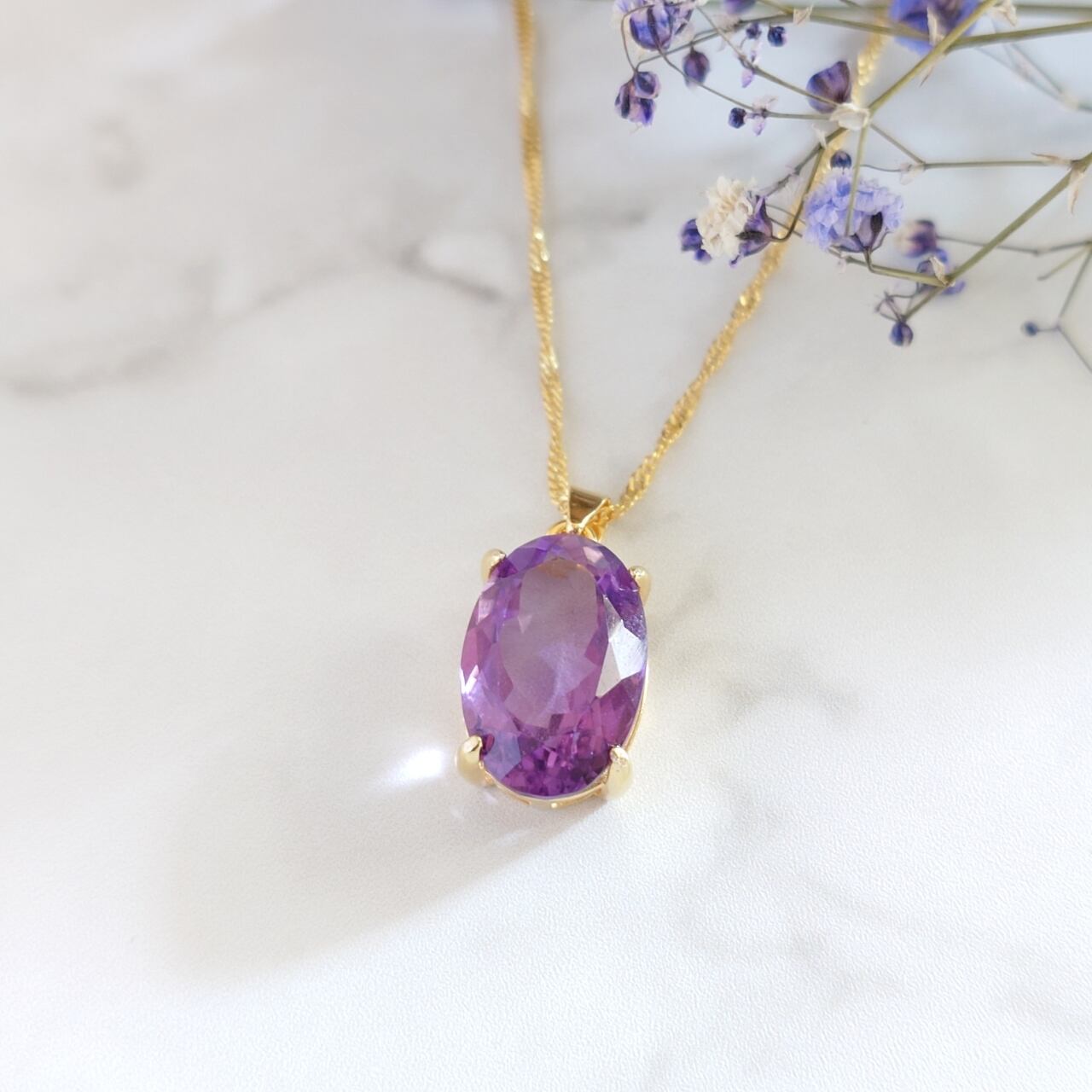 アメジスト オーバル ネックレス No.1