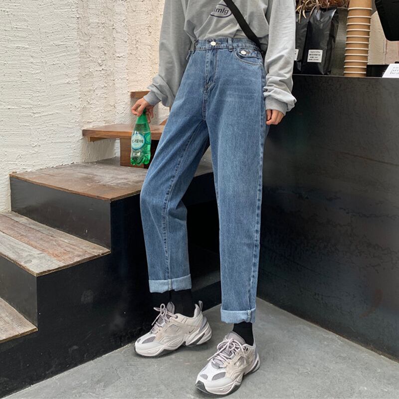 スプリングルーズパンツ ハイウェストウェストスリムジーンズ 春物 YY-ファッション20838919015