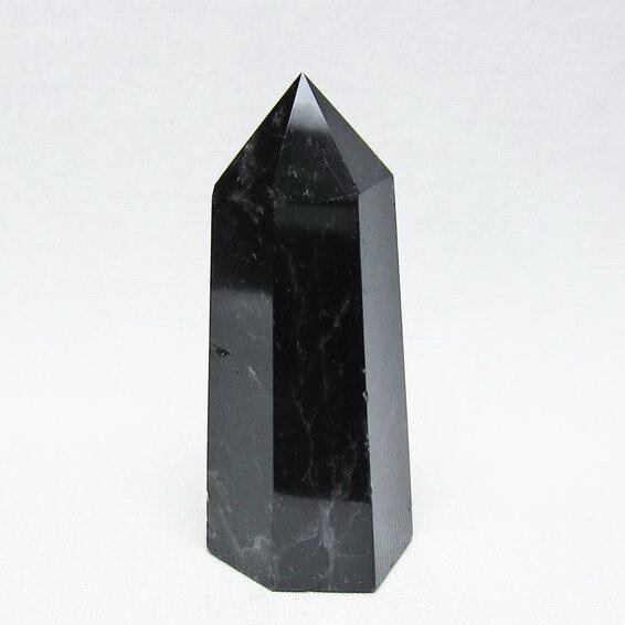 モリオン ポイント 黒水晶 六角柱 置物 一点物 142-11280