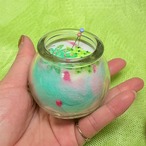 ピンクッション・mixウールの針山 コルクビン付き ミント×サボテン