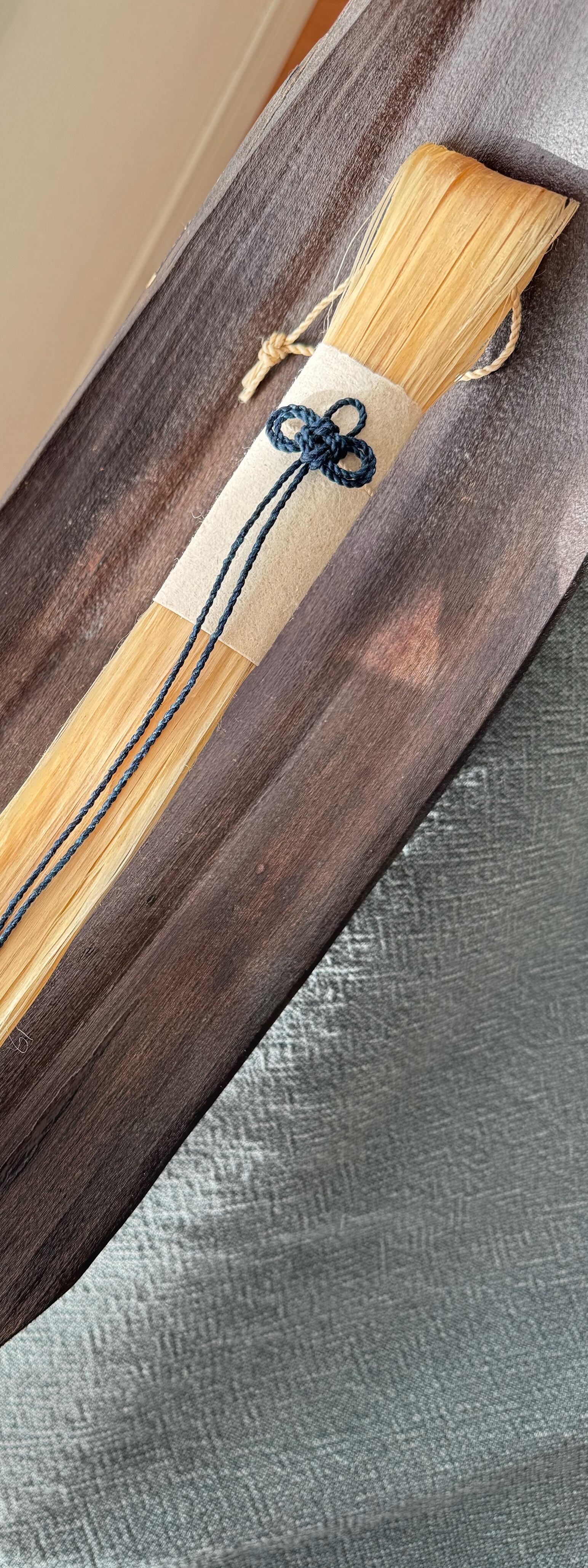 jewelさん専用　藍染　精麻　二重淡路結び　箒飾り　4本セット fit=scale-down,w=1200