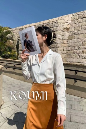 オープンカラーブラウス  AJ42441-603