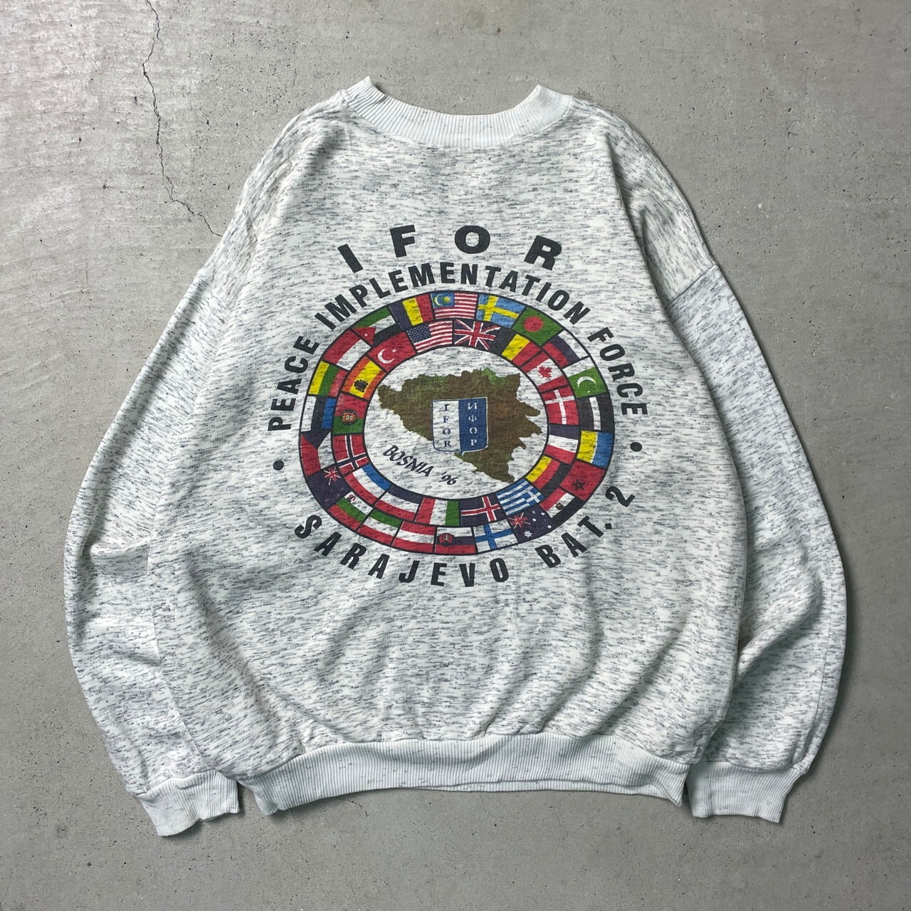 90年代 プリントスウェットシャツ 企業ロゴ メンズM相当 古着 90s 
