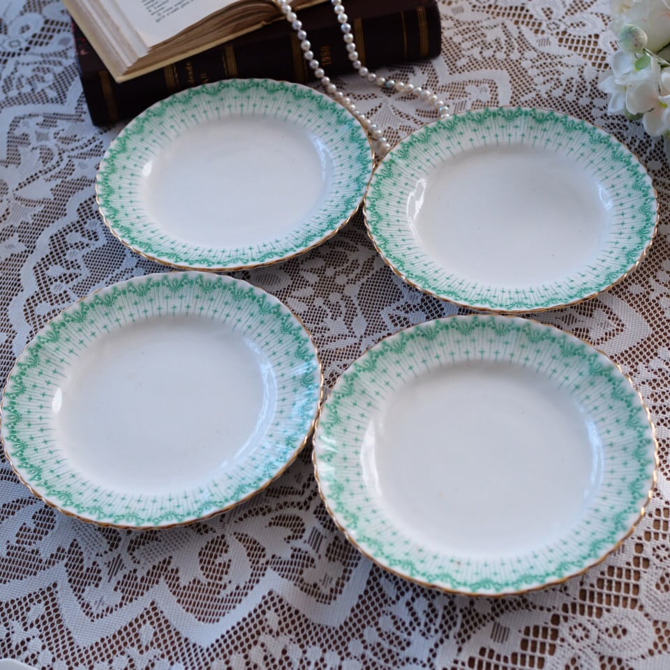 英国アンティーク　サミュエルラドフォード　プレート4枚セット　F1 英国アンティーク サミュエルラドフォード 1880年頃 プレート4枚セット