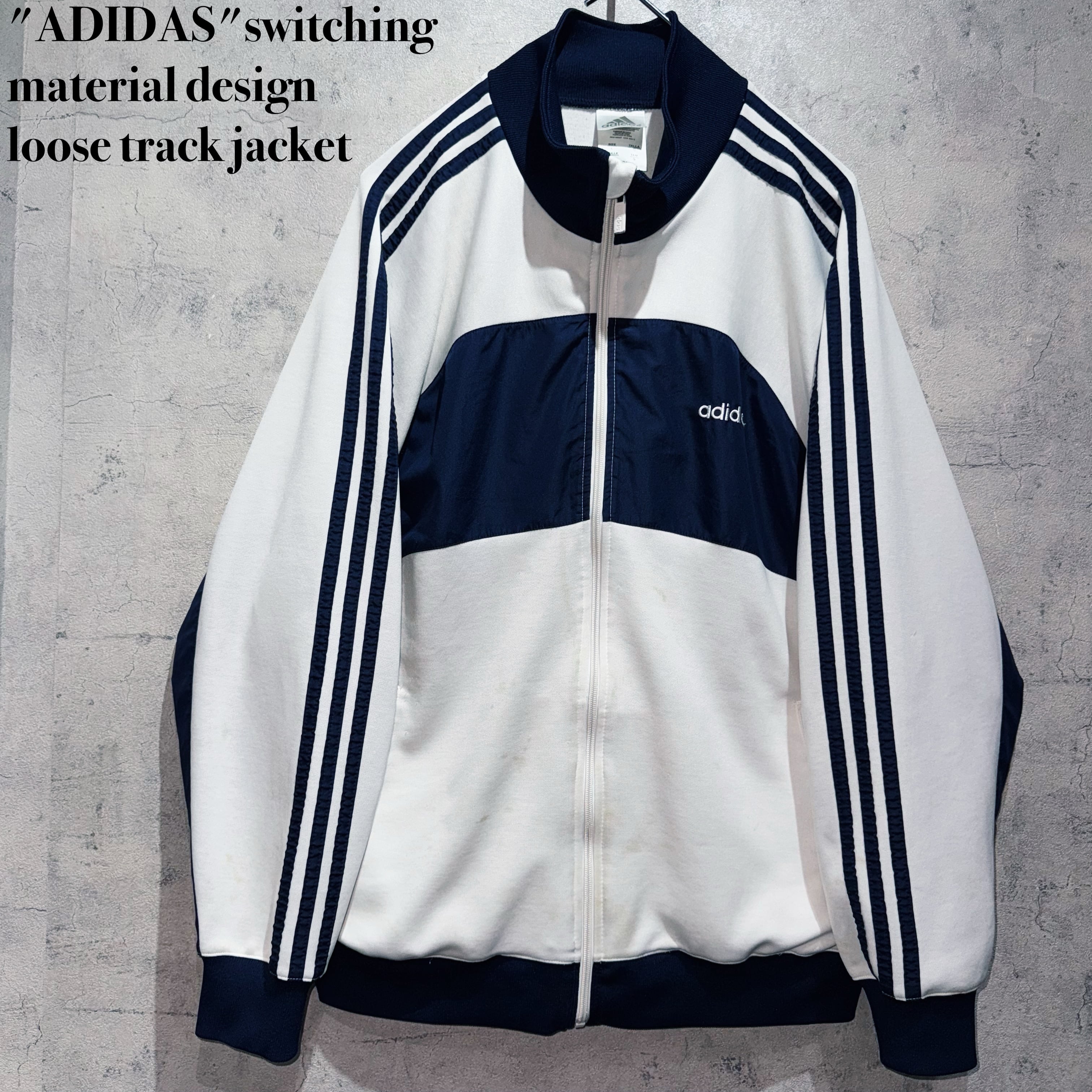 "ADIDAS"switching material design loose track jacket