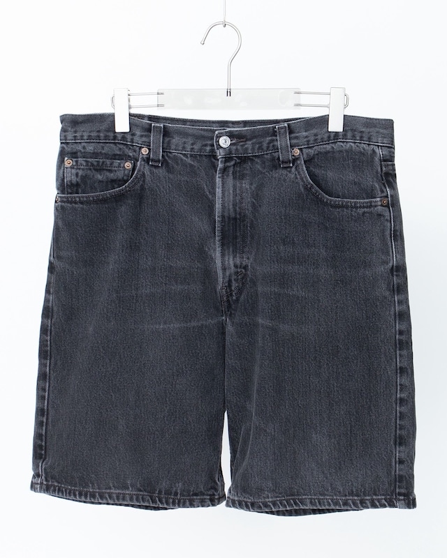 "Levi's" 550, good fade black denim short trousers