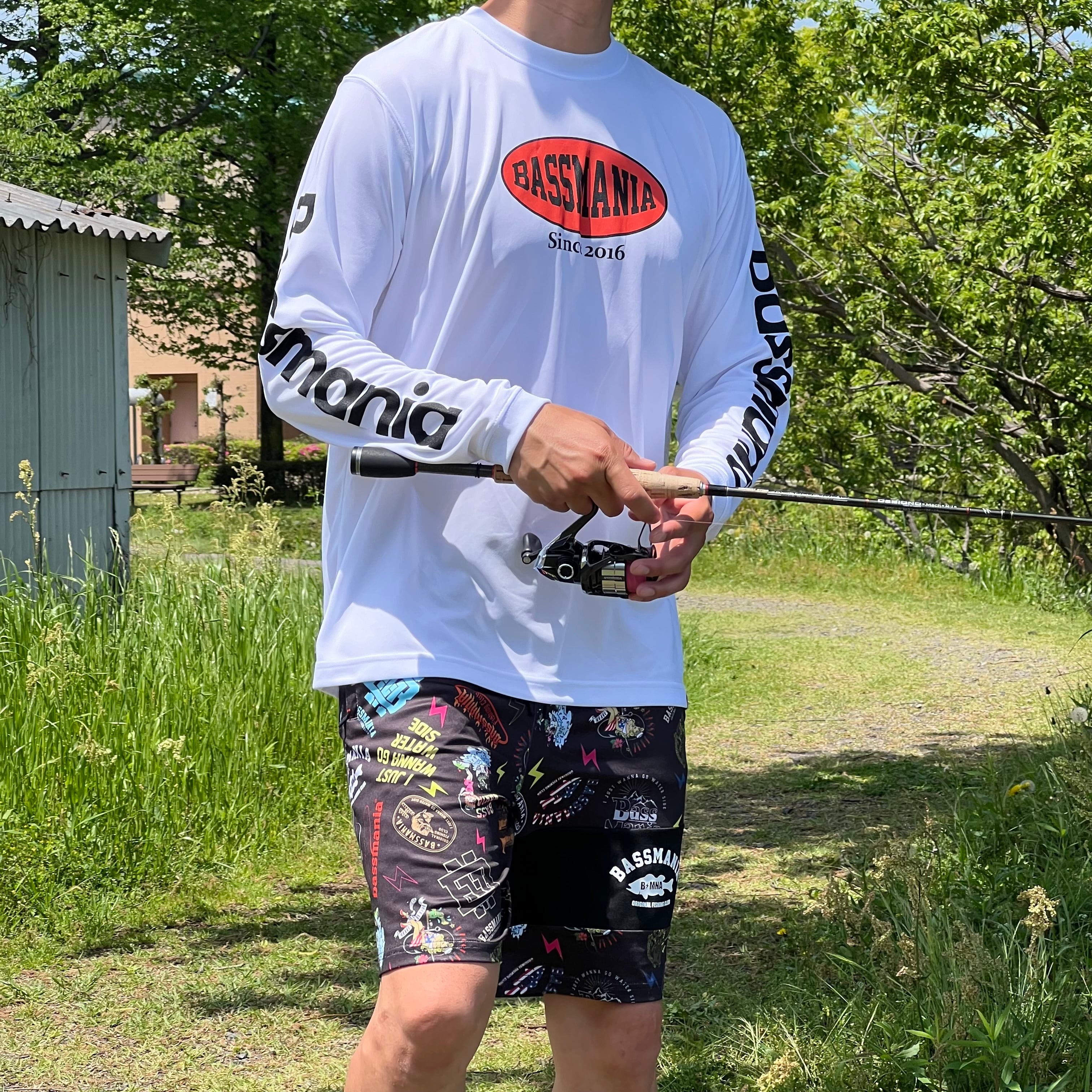 BASSMANIAオーバルロゴ dry UV L/S Tee [WHT] | bassmania.jp