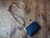 【I様オーダー品】がま口お財布ポシェット《ブラック》