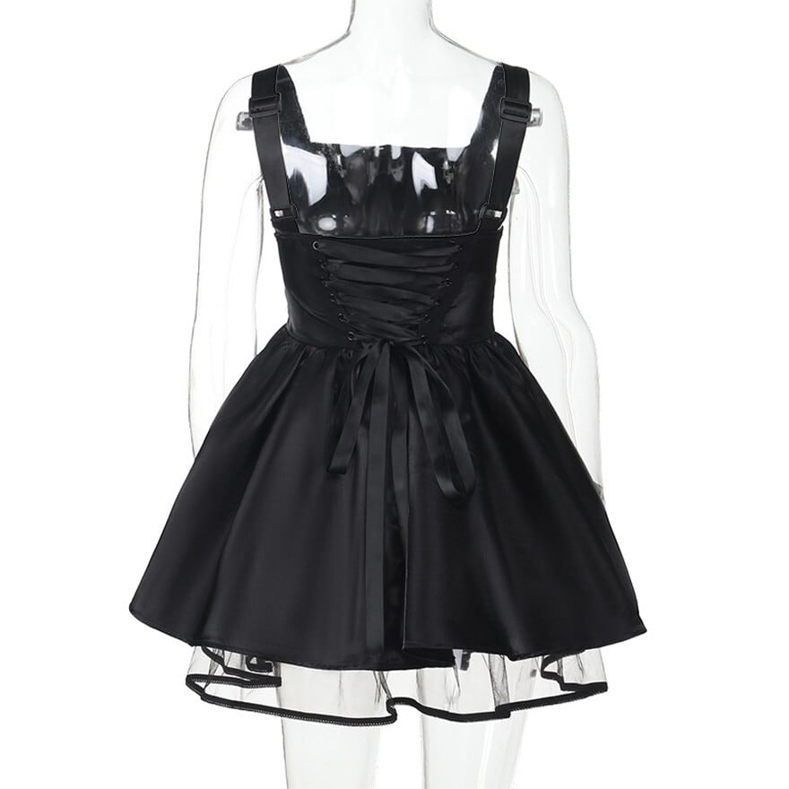 ゴスロリ通販 With U 地雷系 ジャンパースカート サテン風 闇