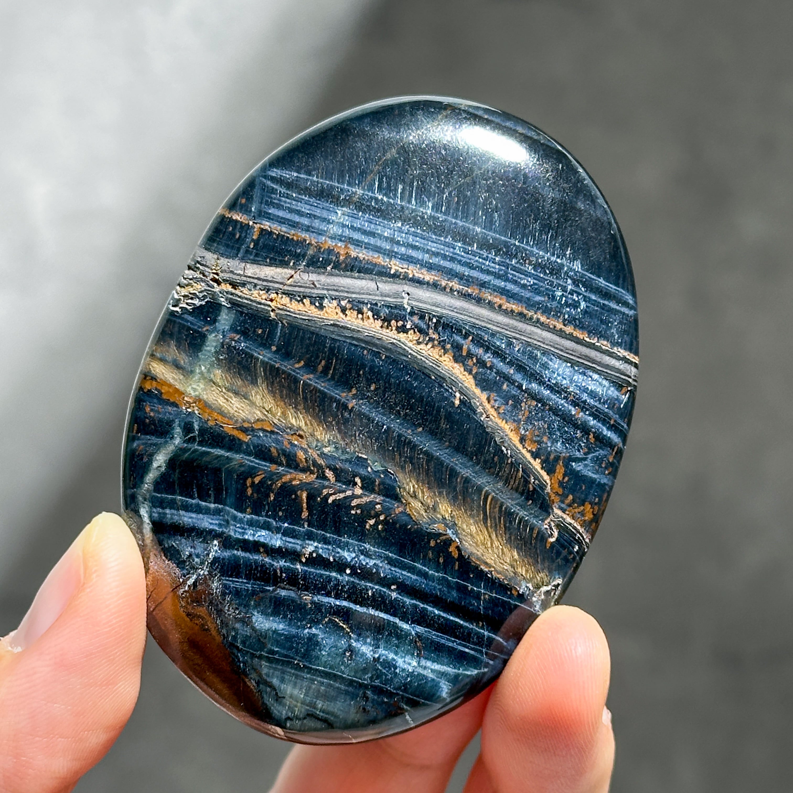 ブルータイガーアイ パーム 11◇Blue Tiger's eye◇天然石・鉱物・パワーストーン