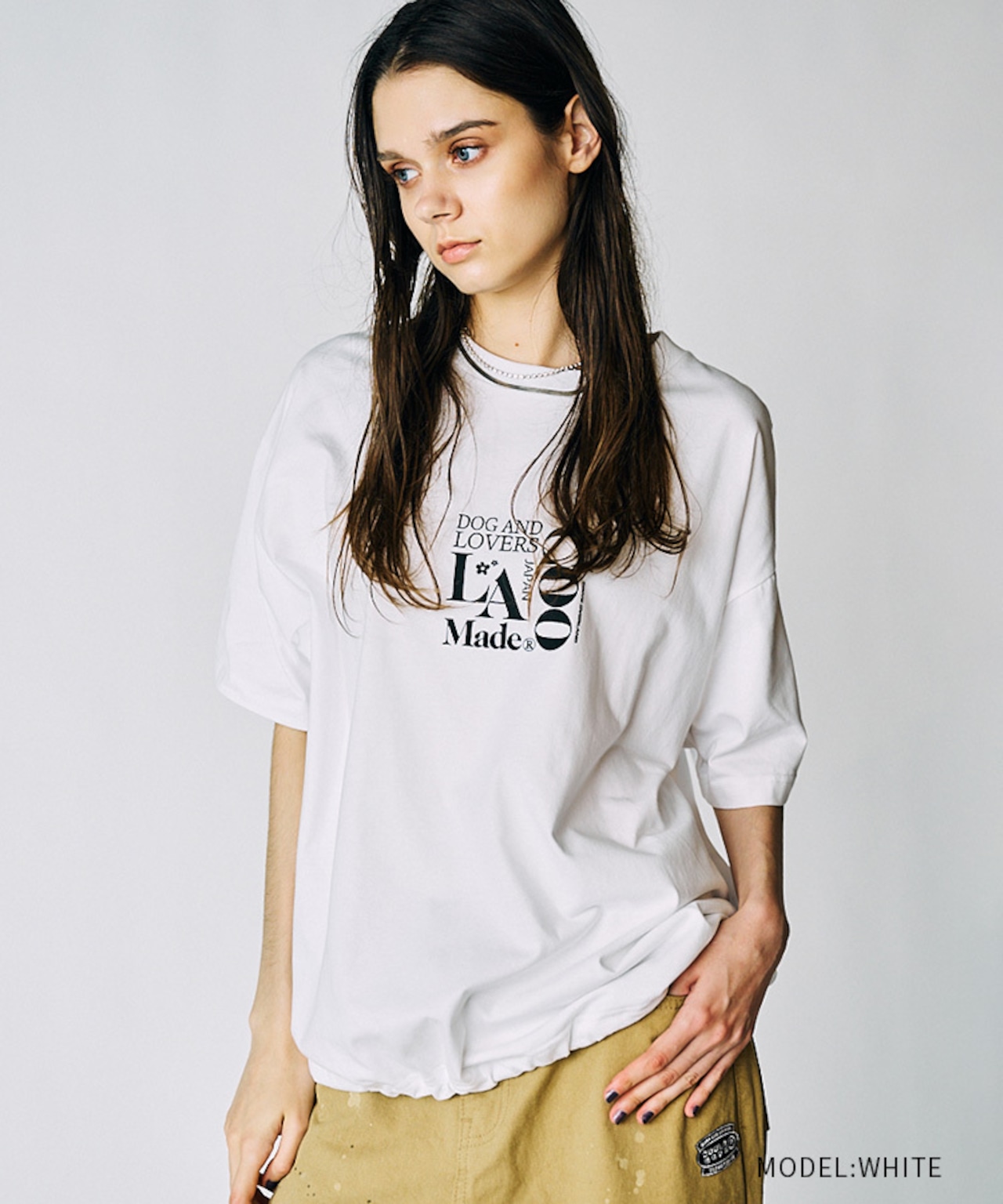 Dog & LOVERS プリントルーズTシャツ (BROWN) CQ-49012