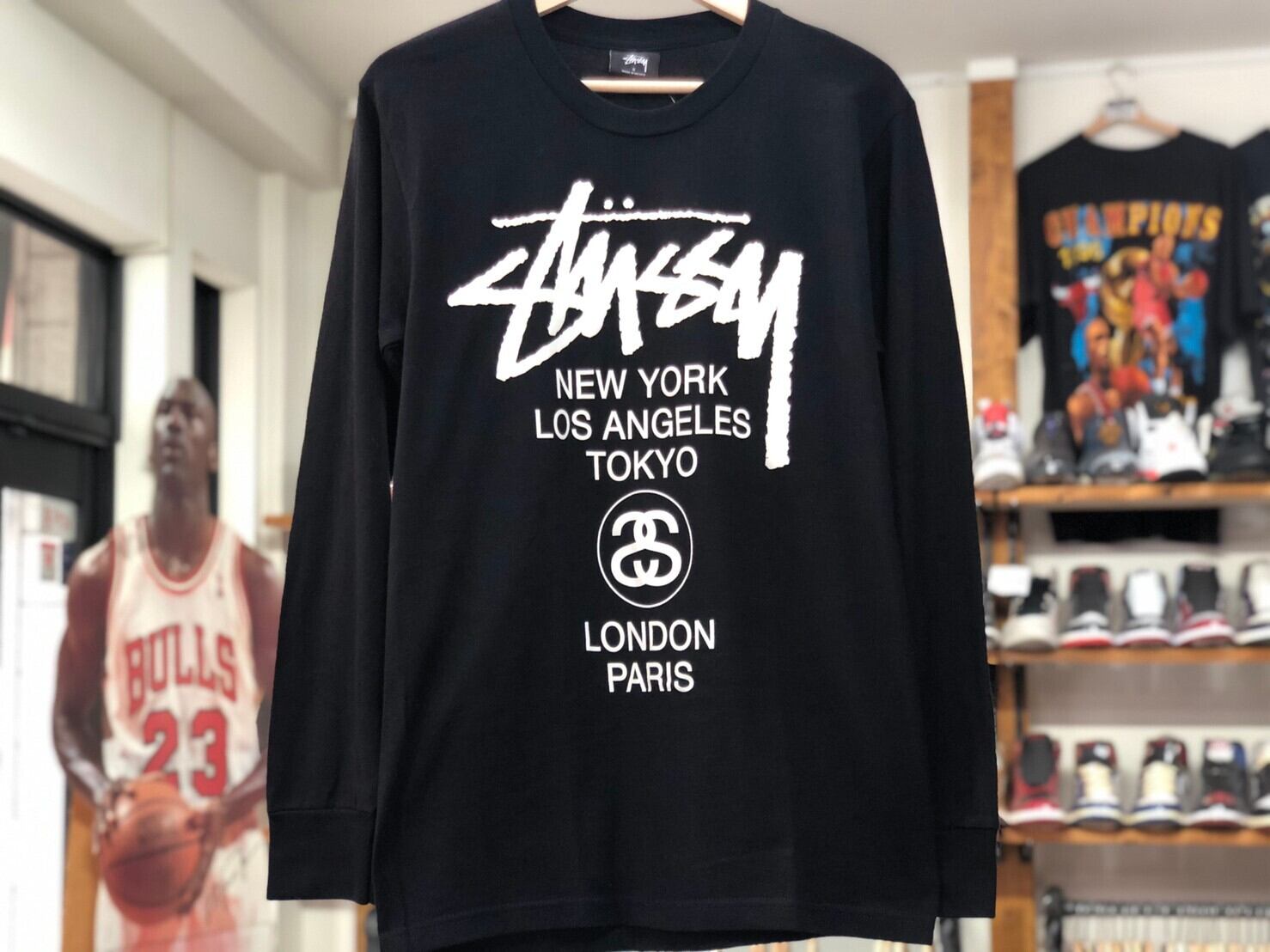 STUSSY WORLD TOUR LS TEE BLACK SMALL 10IJ1343 | BRAND BUYERS OSAKA