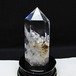 水晶 六角柱 虹入り 水晶 ポイント 台座付属 置物 原石 一点物 152-4514