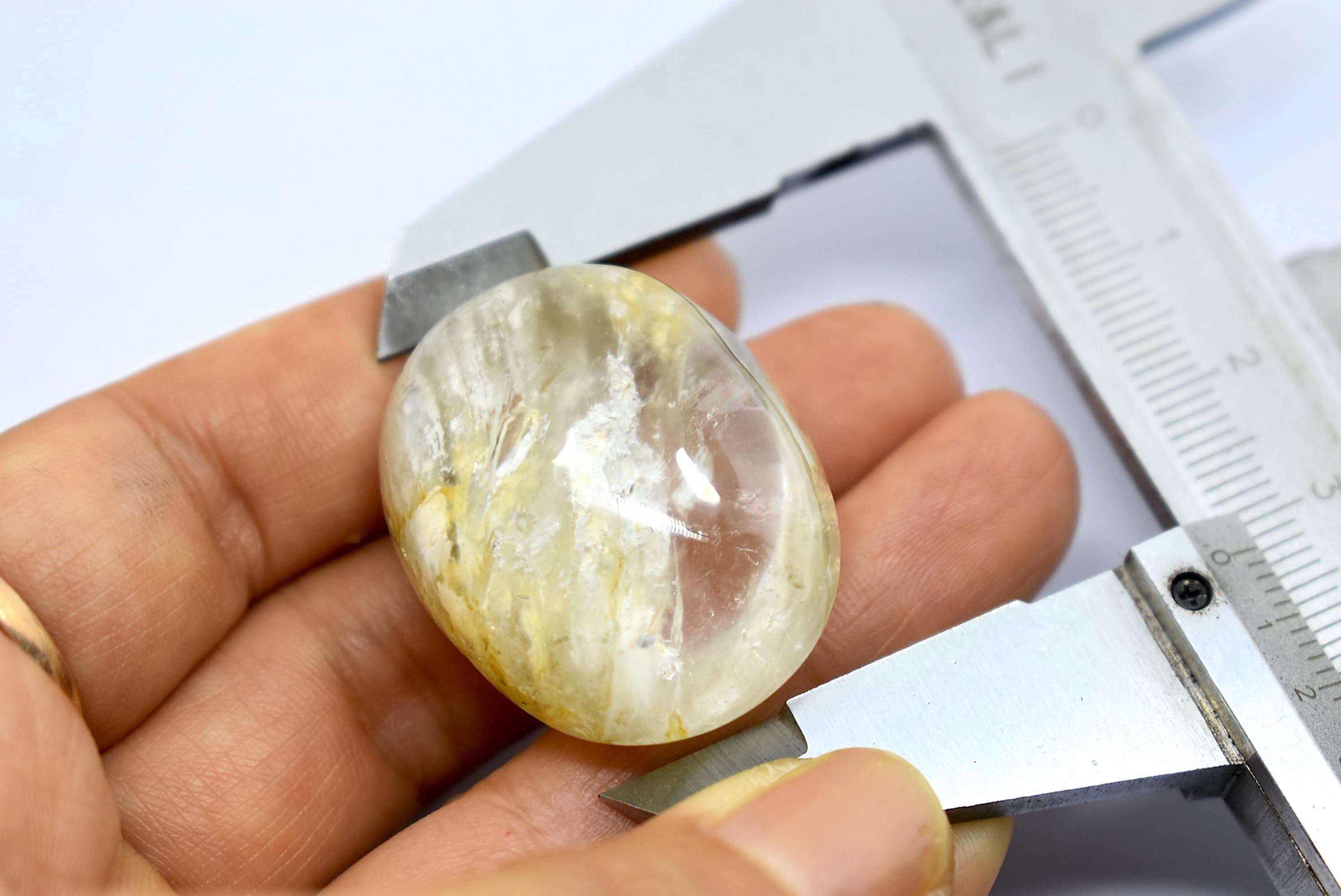 ✦虹貫入放射状プラチナルチルホワイトガーデン/白金針虹入白色庭園
