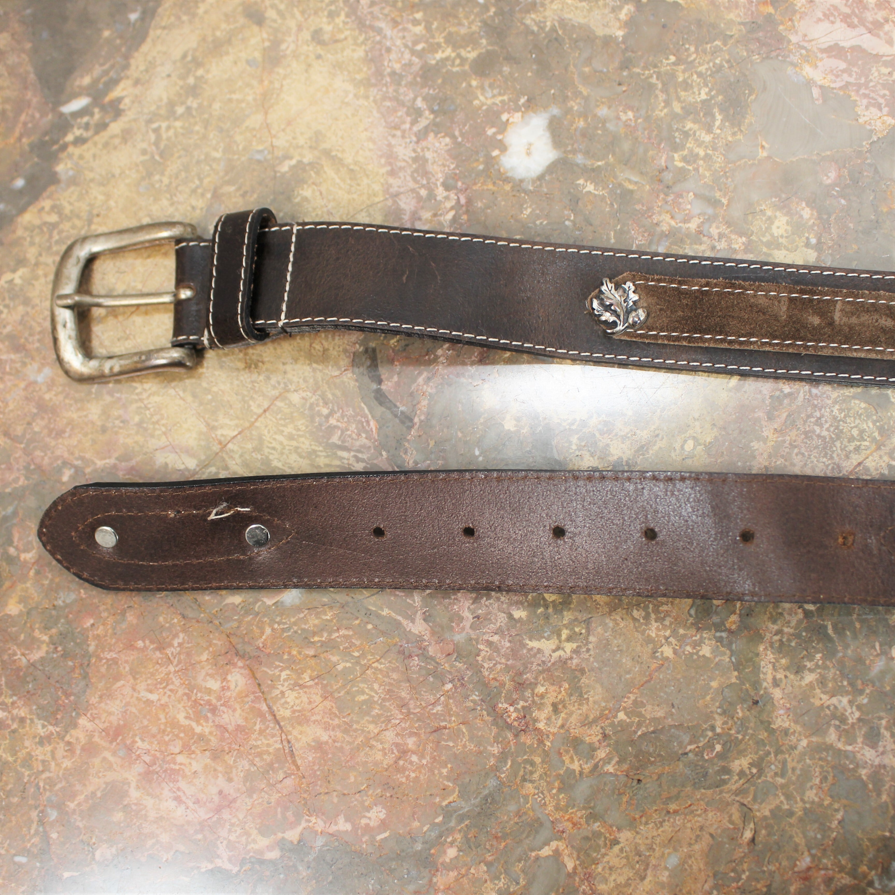 EU VINTAGE LANDHAUS DESIGN LEATHER BELT/ヨーロッパ古着デザイン