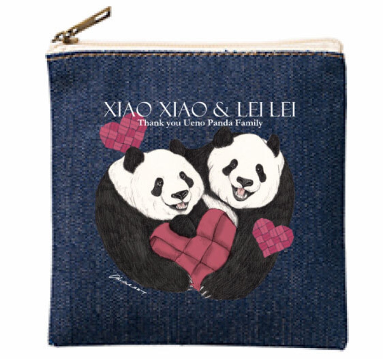 ◆受注生産◆ハートフルシャオレイ◆デニム生地ミニポーチ