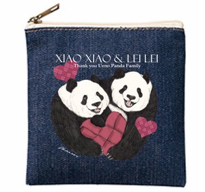 ◆受注生産◆ハートフルシャオレイ◆デニム生地ミニポーチ