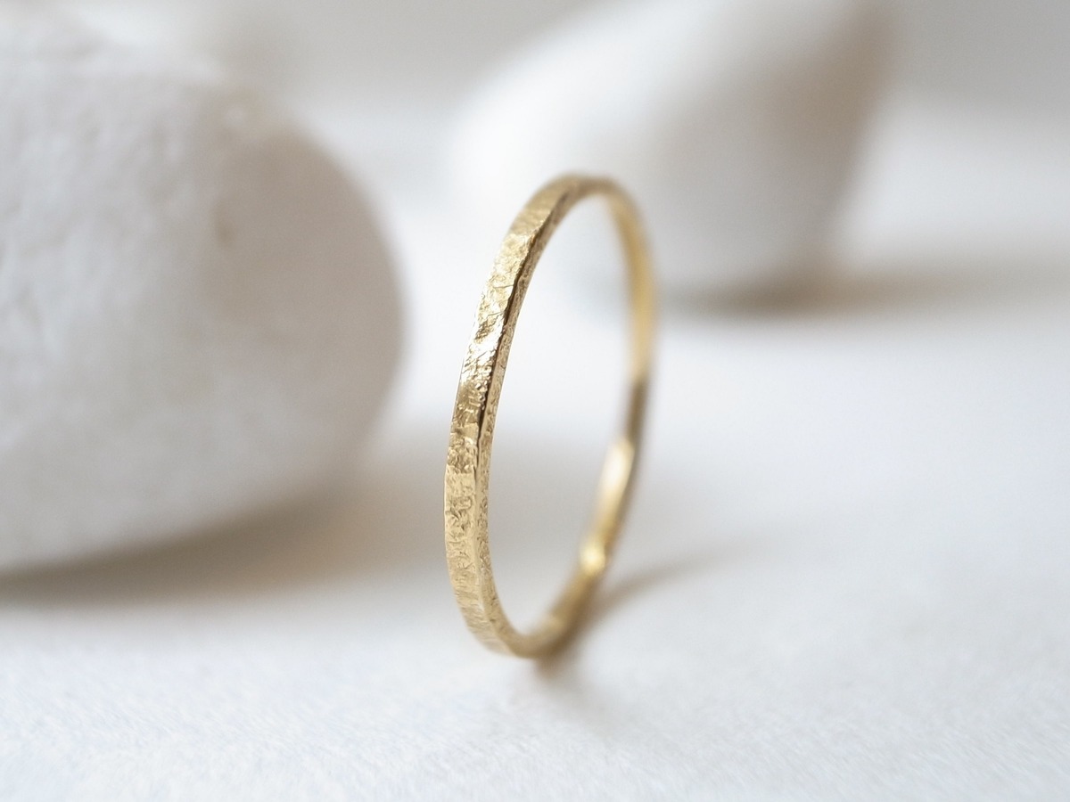 K18YG/stone texture ring | niruc