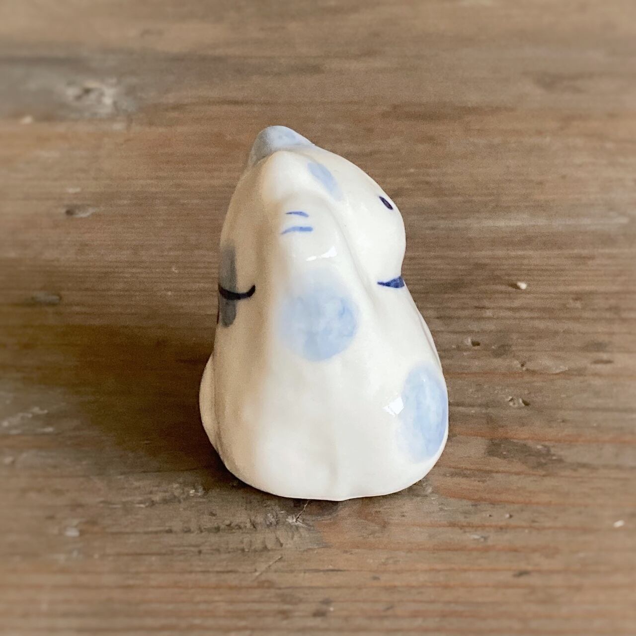 まねきねこ　金運　(染付)