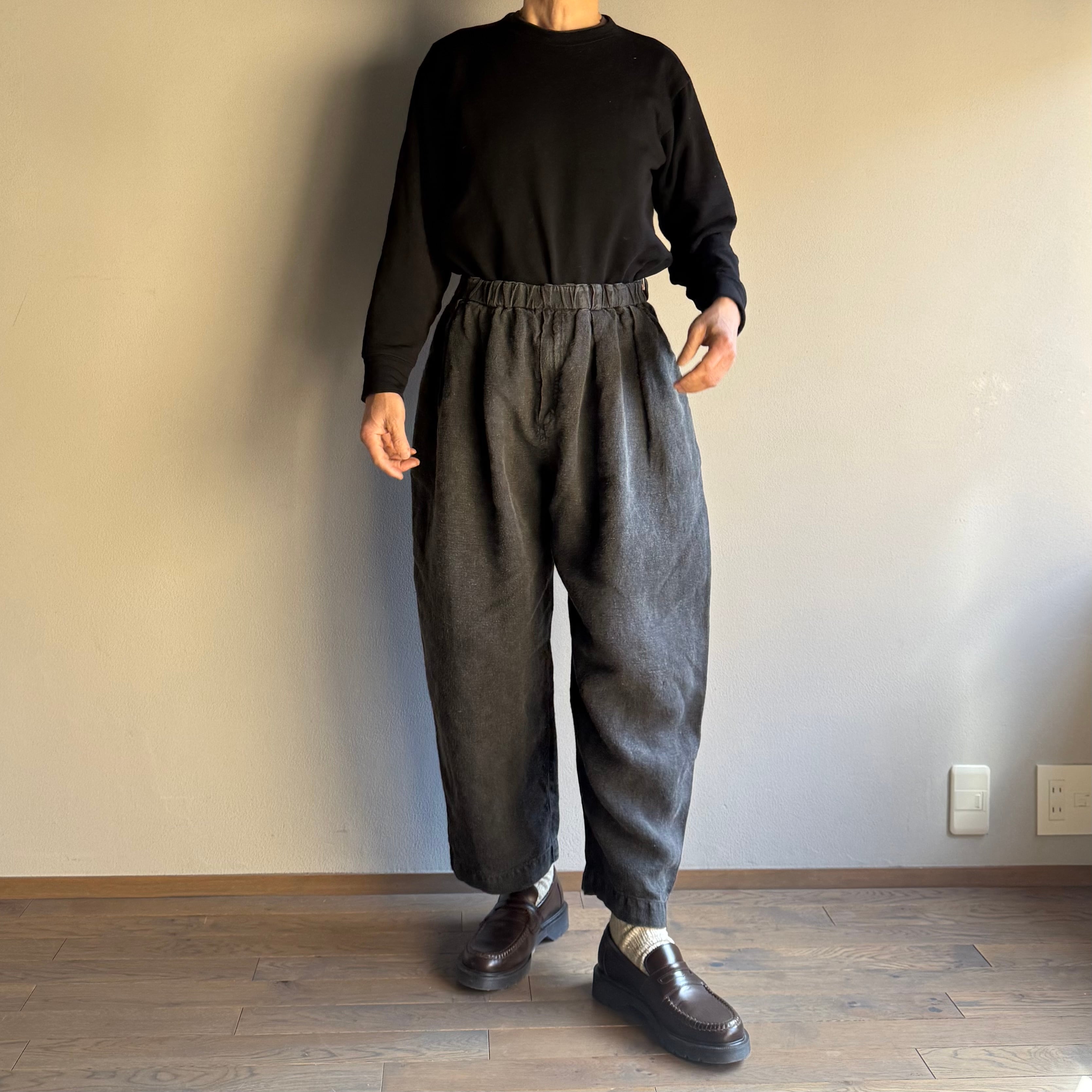 MITTAN PT-136 起毛大麻パンツ 炭 | Routes*Roots