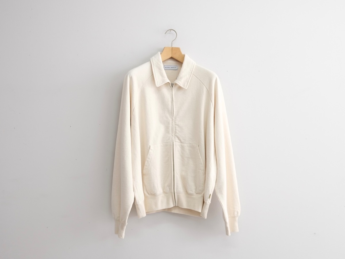 UNIVERSAL PRODUCTS.” PHATEE HEMP ZIP UP SWEAT WHITE” | Lapel 