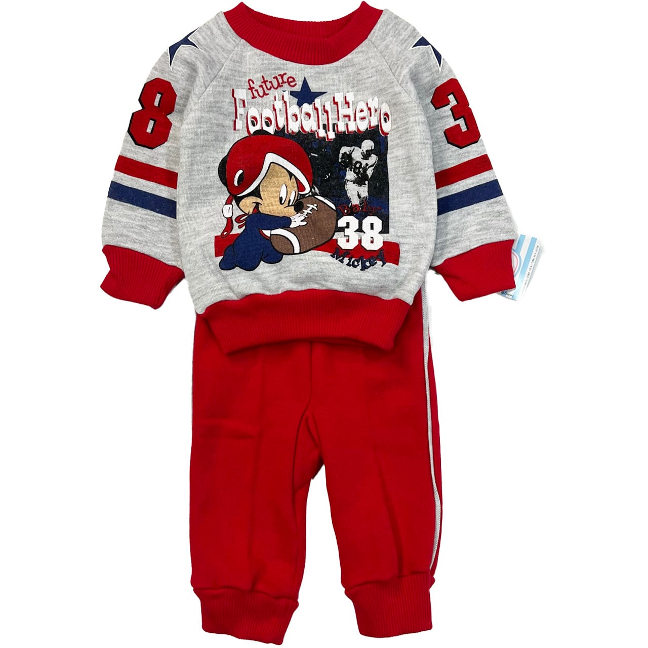 【70cm】VINTAGE 90's デットストック ベビーミッキー セットアップ/スウェット&パンツ【b194】