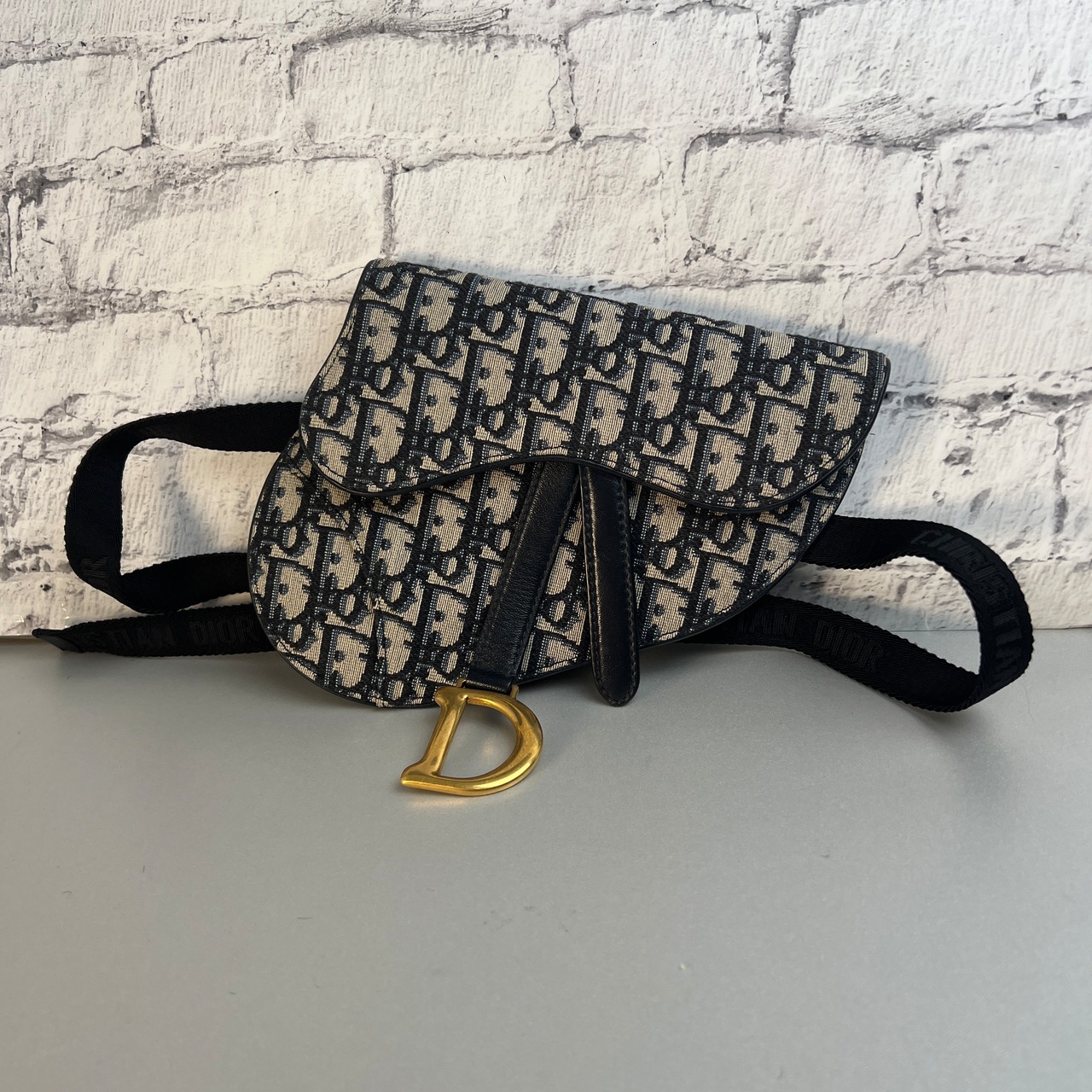 Dior ディオール キャンバス ウエストバッグ ブルー A-9481