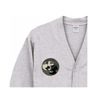 「円相の眠り猫」」ジャージ カーディガン/"Sleeping Cat in a Circle" Jersey Cardigan