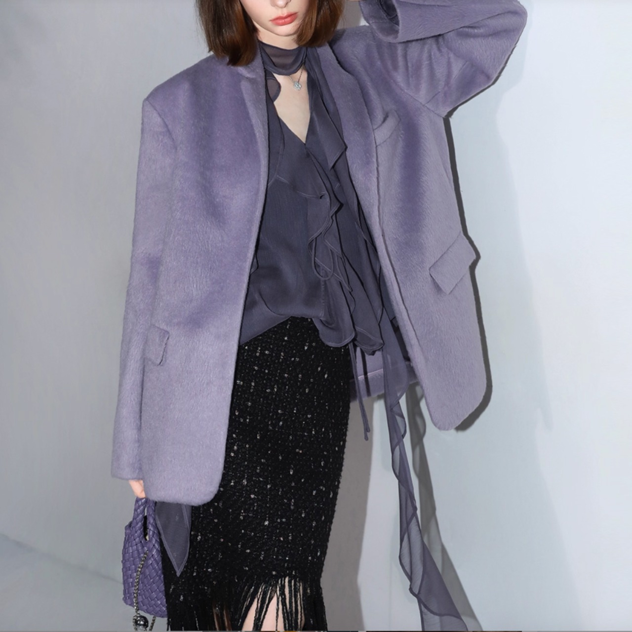 ダブルブレスト ヒップ丈  ジャケット 00082・画像5