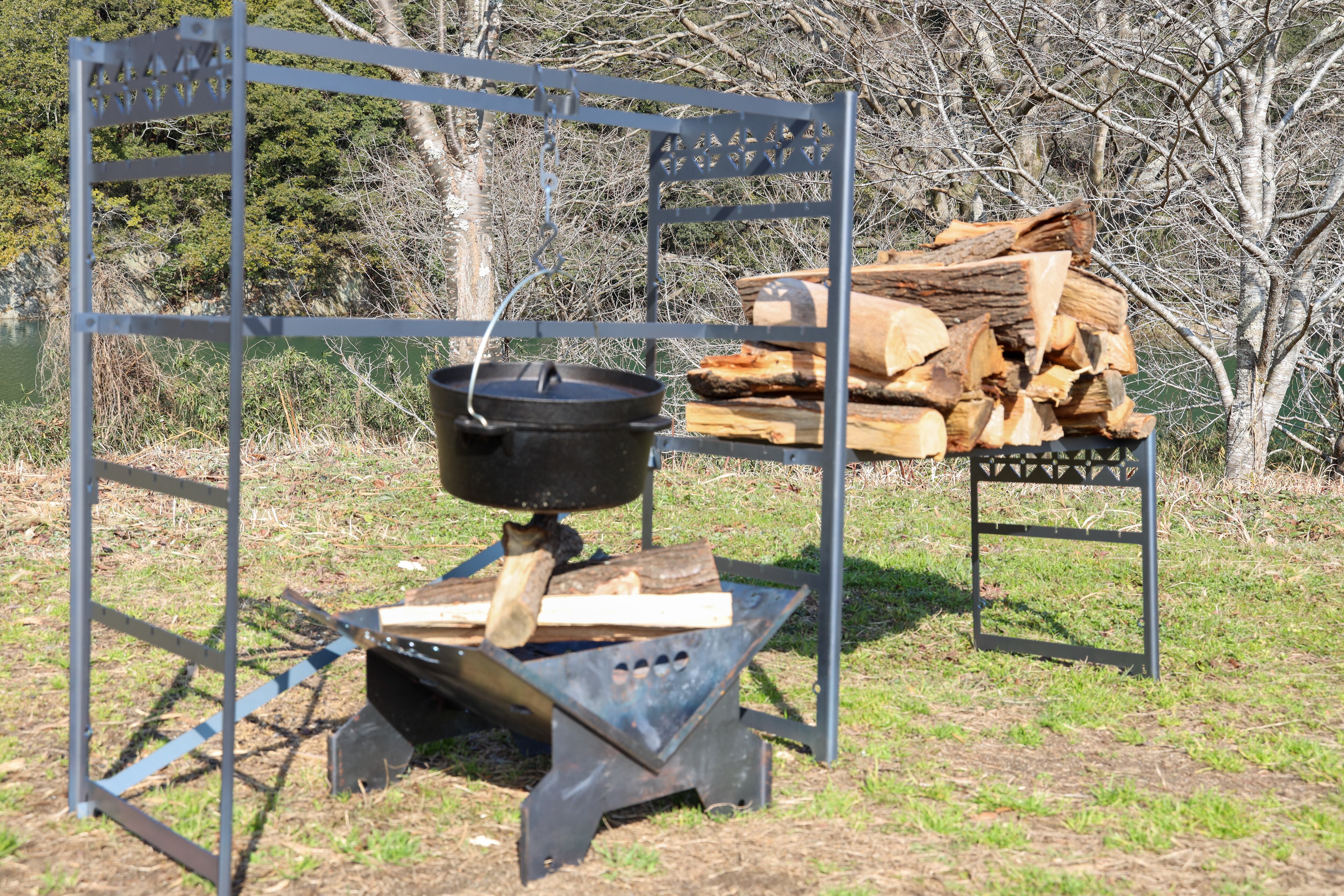 irori base】焚き火用アイアンラック | camp873 web store