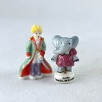 *フェーブ ガロットデロア 陶器ミニチュア　星の王子様とババ―ル  2個セット　12oteg19-7