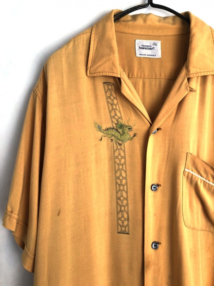 Towncraft [TOWN CRAFT] Vintage Open Collar Rayon Shirts [1960s