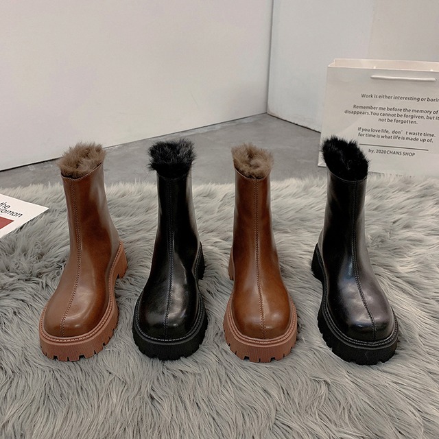 ブーツショートレッドカジュアルソリッド カラー 靴 シューズ ソリッドカラー フェイクシューズ92521067305