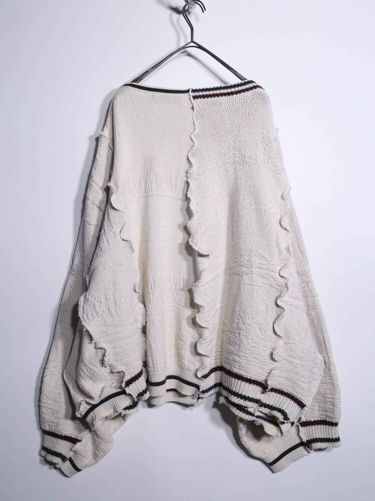 REMAKE /  ウネウネ docking super wide knit pullover - 14
