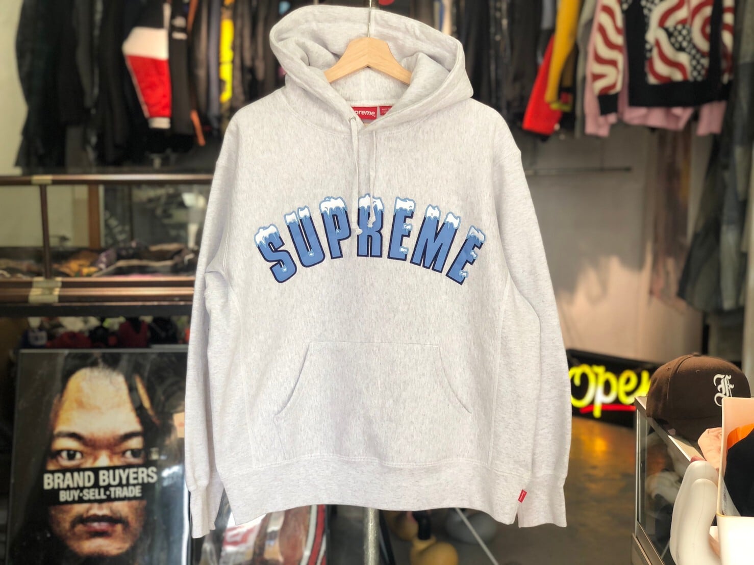 Supreme 20AW Icy Arc Hooded Sweatshirt SMALL Ash GRAY 120JJ0100