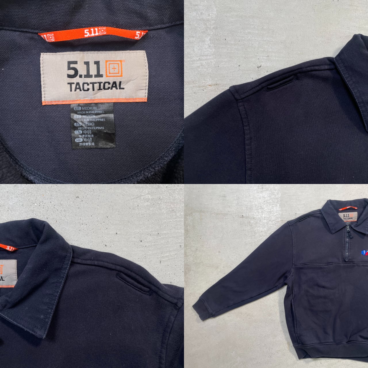 5.11 TACTICAL SERIES ハーフジップ スウェットシャツ ワンポイント