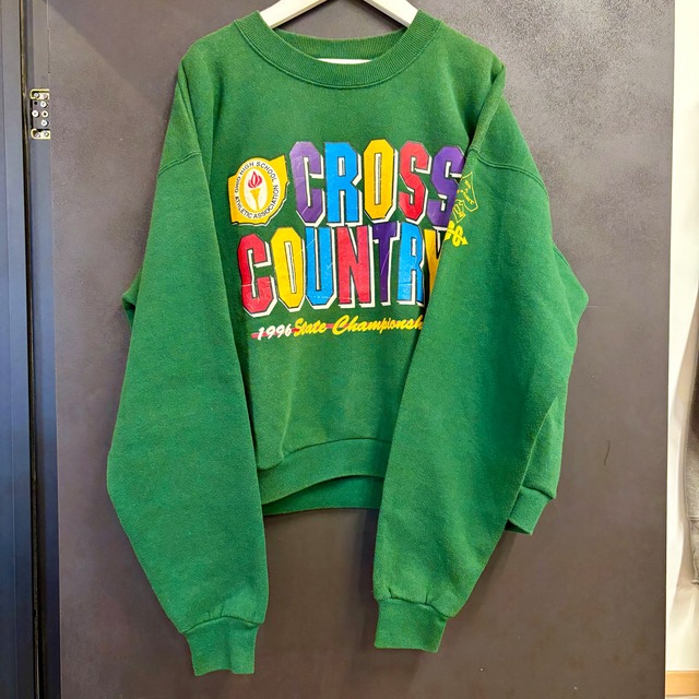 古着 リメイク Lee ロゴ スウェット グリーン