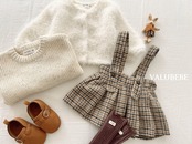 ベルベベ / valubebe / マーブチェックプリーツスカート / 韓国子供服 / ベビー|キッズ / 26winter〖取寄〗*6M~S*